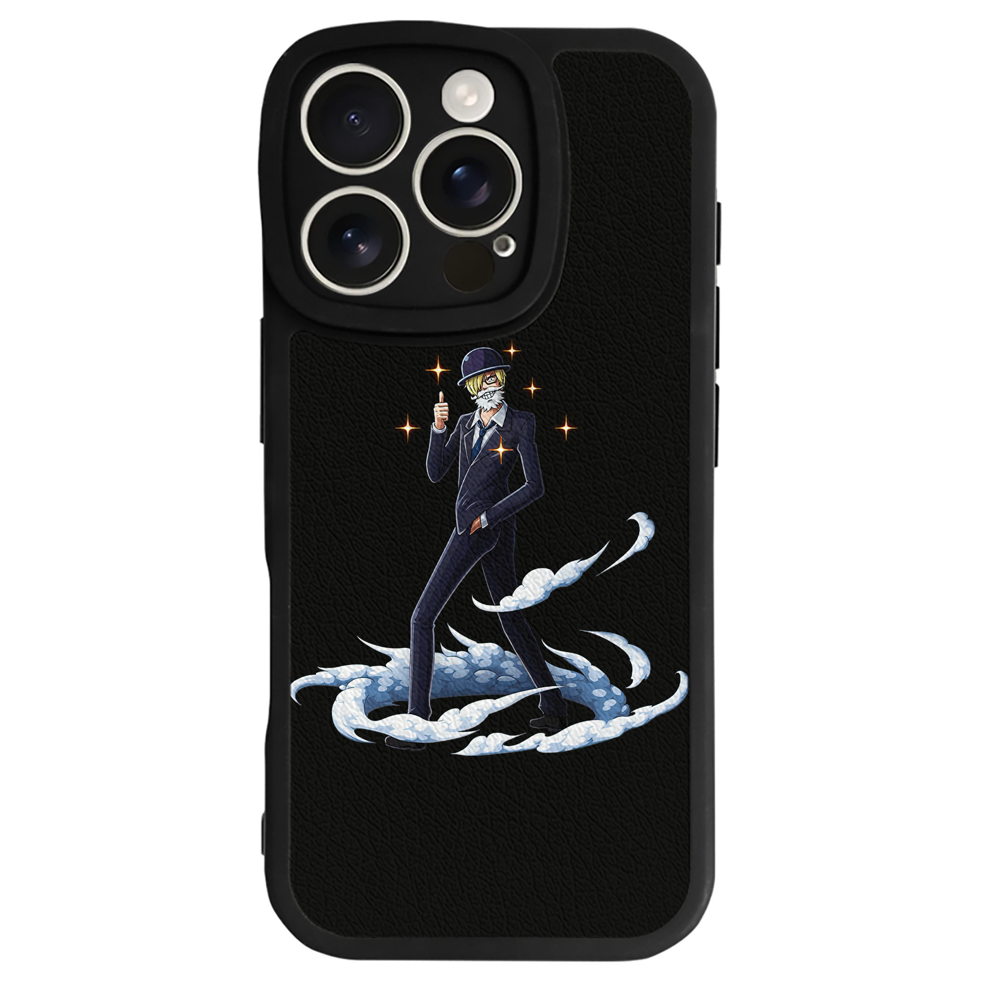 （画像用） ワンピース サンジ ONE PIECE Sanji 【iPhone 16シリーズ対応】シリコンスマホケース（レザー調） 材質：シリコン